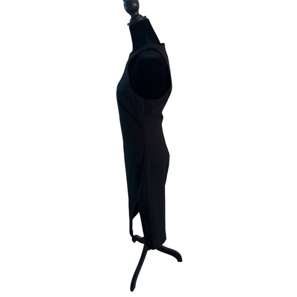 Likely High Neck Front Slit Form Fitting Black Dress 0102 - Picture 5 of 10